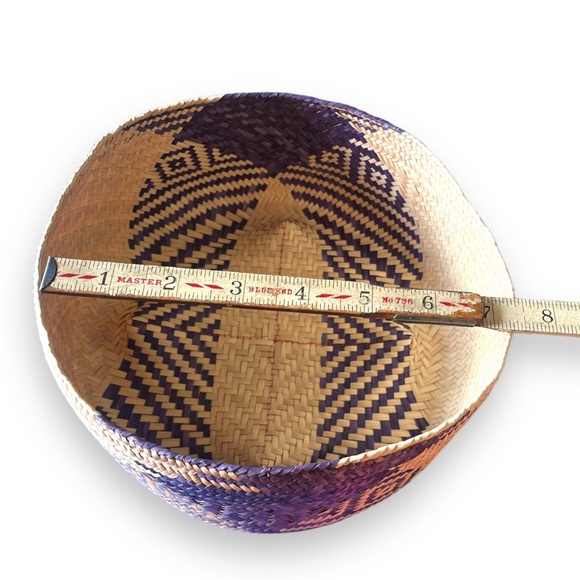 VTG Southwestern Geometric Purple Pattern Woven Basket | Great for Wall Hanging! - Picture 12 of 13